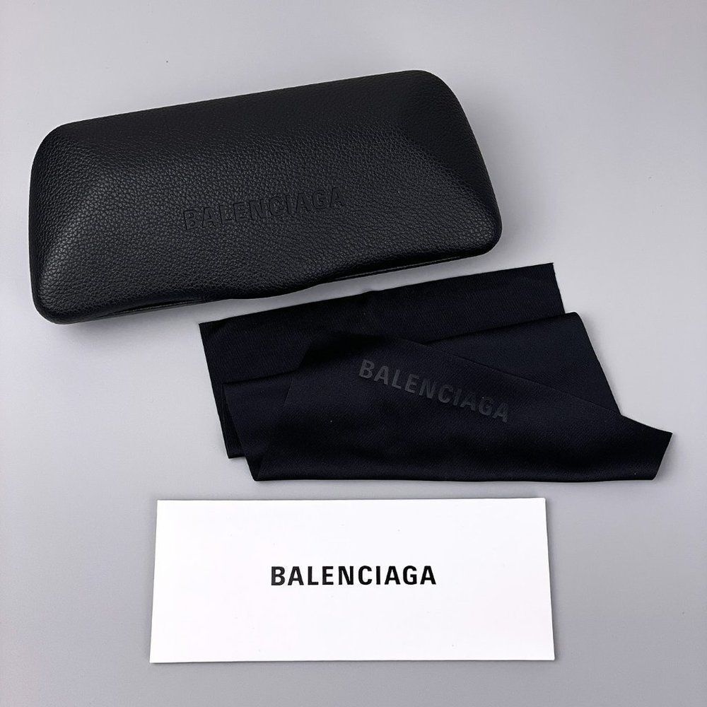 Balenciaga  BB0096S 012 Sunglasses Pink Silver Logo Grey Rectangle Unisex - Picture 12 of 12